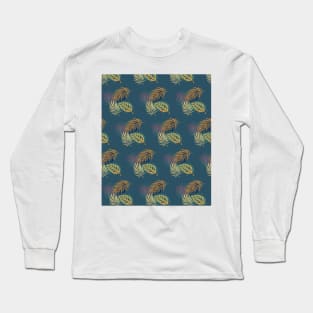 Tropical  leaves Pattern, Tropical Gift  , Summer Holidays Long Sleeve T-Shirt